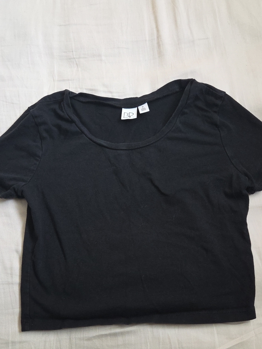 bp Black Scoop-Neck Crop Top